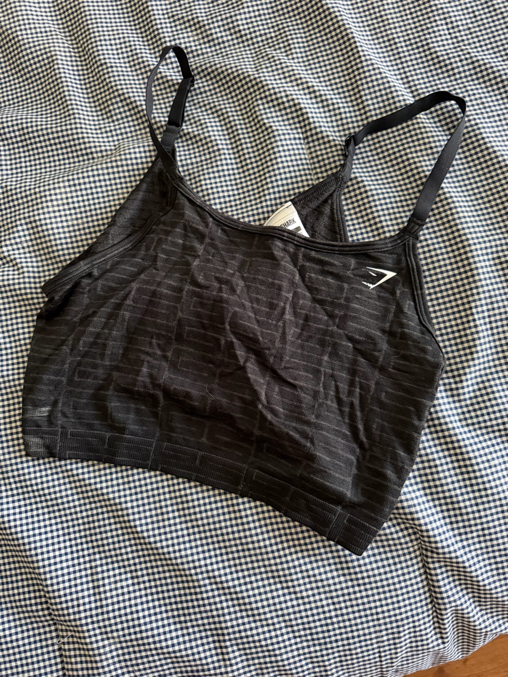 Gymshark Black Seamless Crop Sports Bra Top